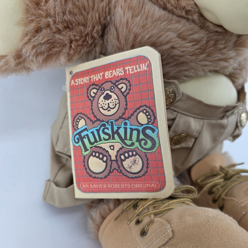 Furskins Bear Plush Boone Furskin 1986 Bee-Keeper Xavier Roberts USA 23" - Picture 2 of 7